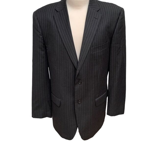 Tommy 100% Wool Pinstriped Two Button Blazer Suit Sport Coat Men’s size L 42 - Picture 2 of 15